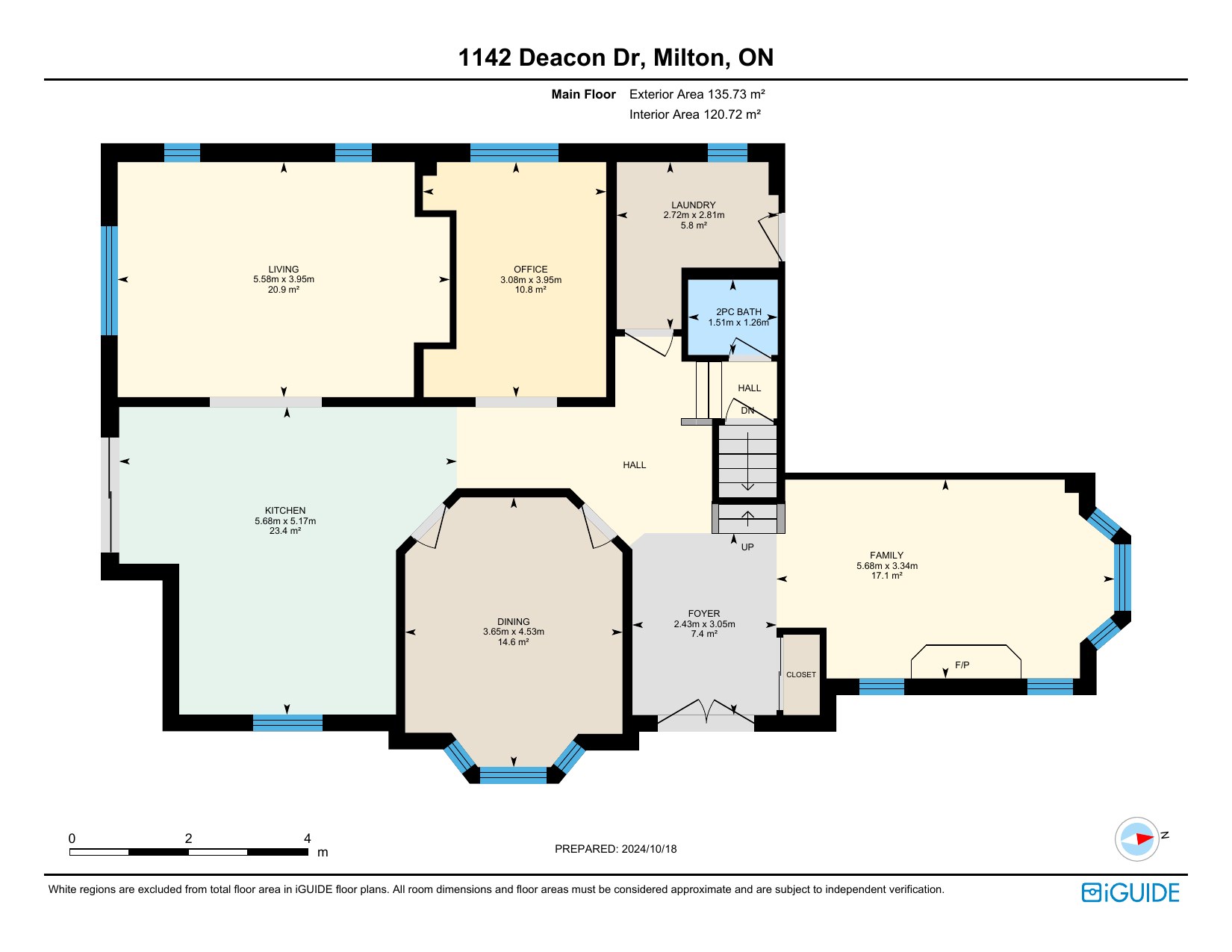 Main Floor floor plan, 1142 Deacon Drive, Milton