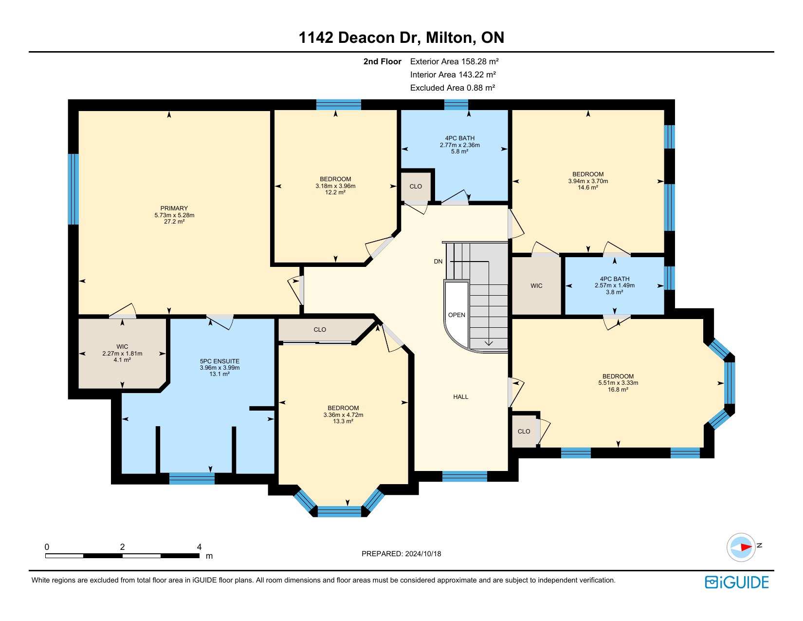 Second Floor floor plan, 1142 Deacon Drive, Milton