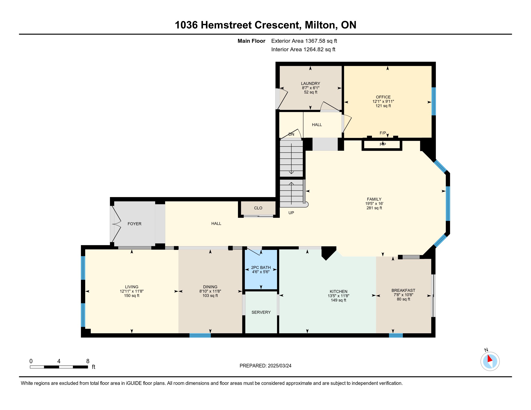 Main Floor floor plan, 1036 Hemstreet Crescent, Milton