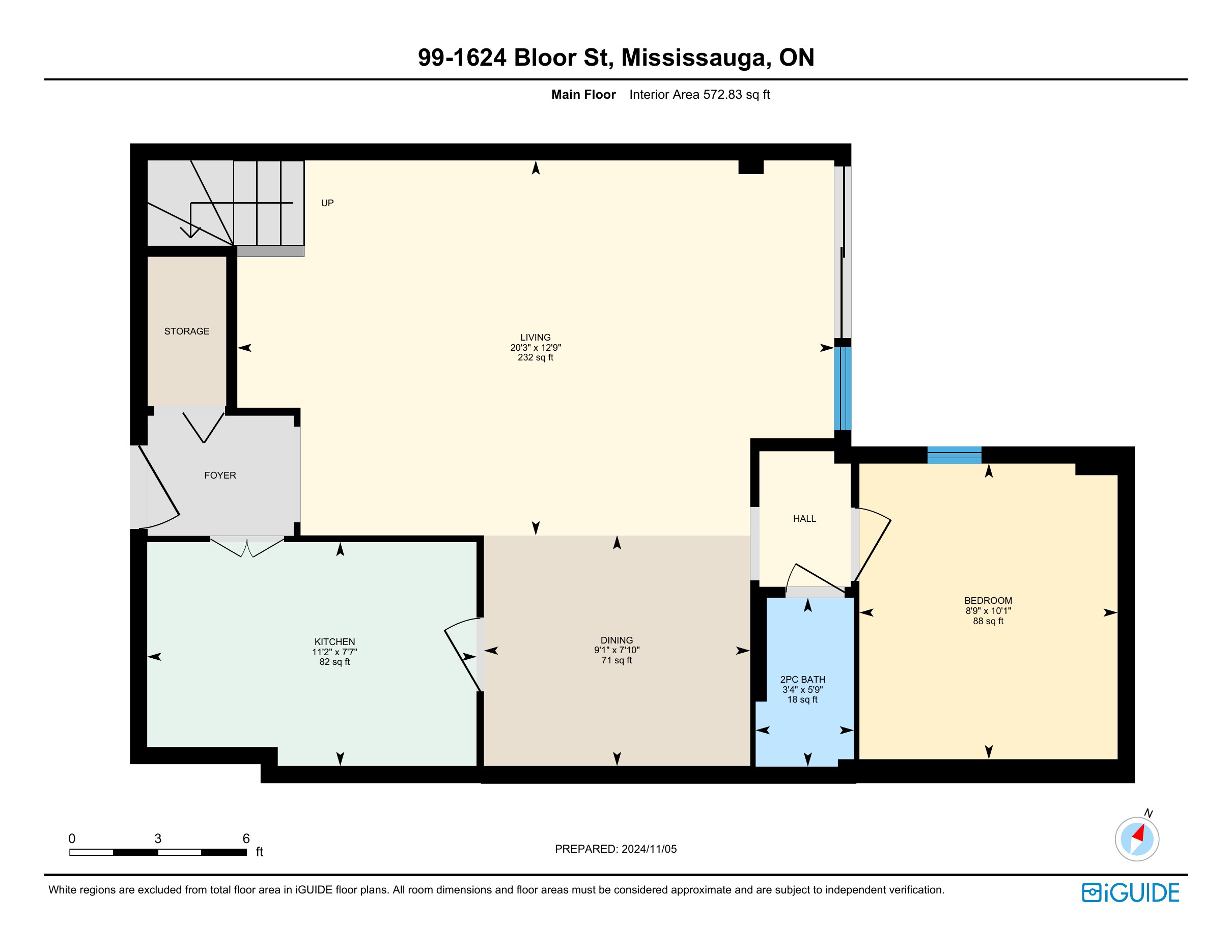 Main Floor floor plan, 99-1624 Bloor Street, Mississauga