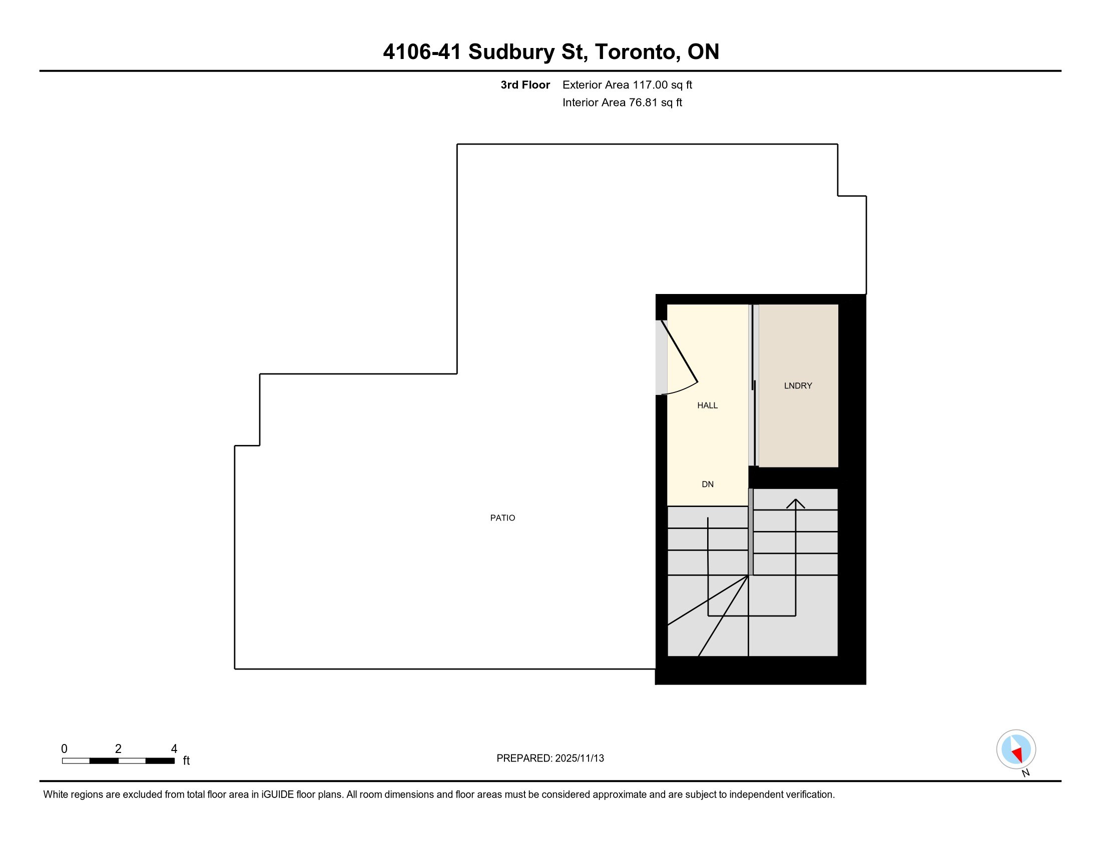 Rooftop floor plan, 41 Sudbury Street, Unit 4106, Toronto