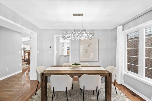 Formal dining room with hardwood floors at 1537 Morse Place Milton detached home for sale