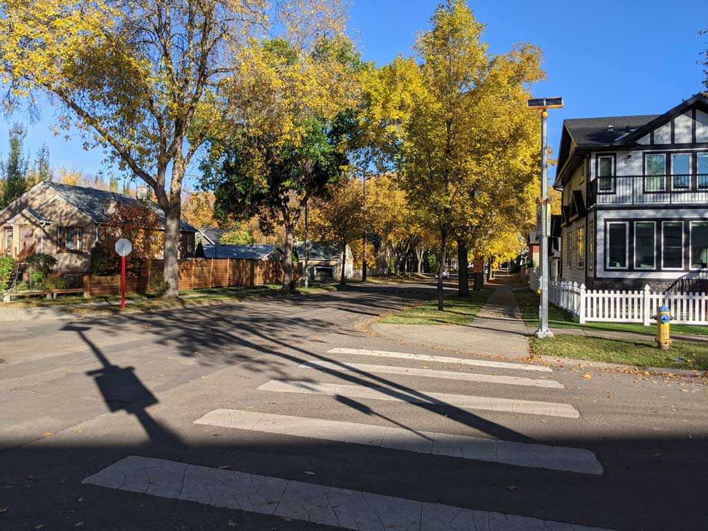 Residential street in Ritchie, Edmonton