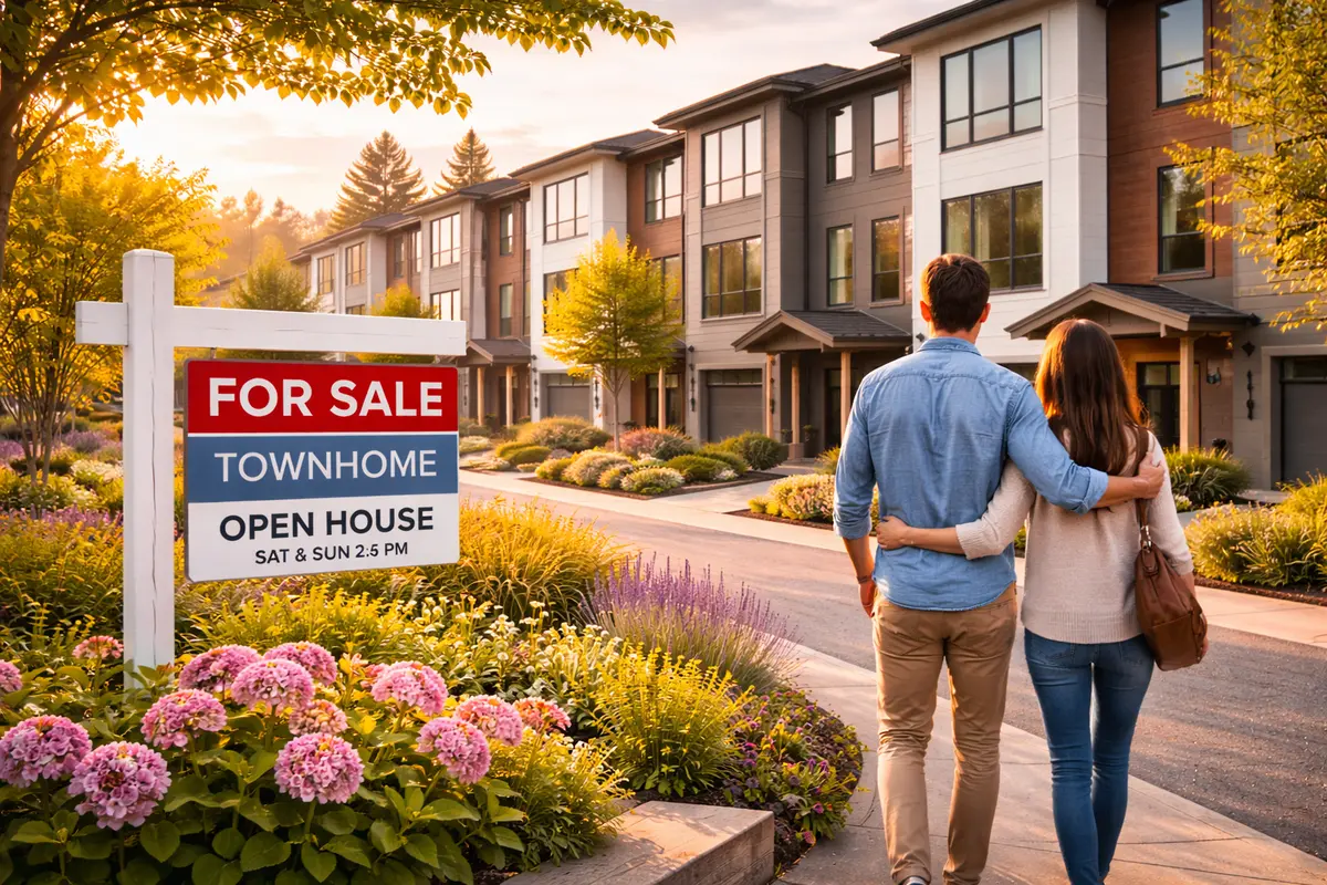 surrey townhomes for sale open house sign