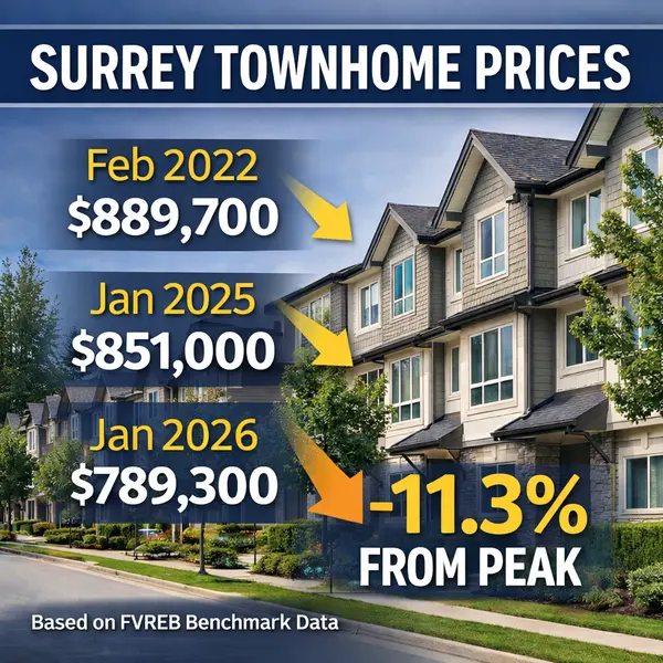 Surrey Townhome Prices: How Far Are We From the 2022 Peak?