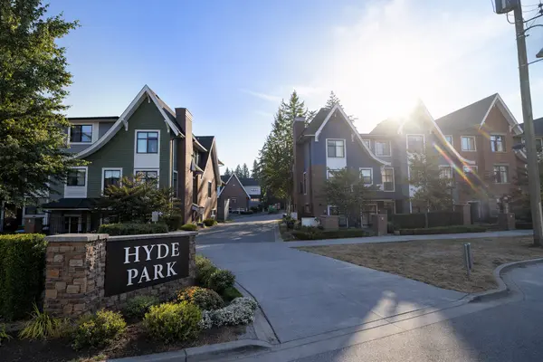 The Morgan townhomes in South Surrey at 15918–15988 26 Ave featuring modern West Coast design, landscaped grounds, and a prime Grandview Heights location near shops, schools, and amenities.