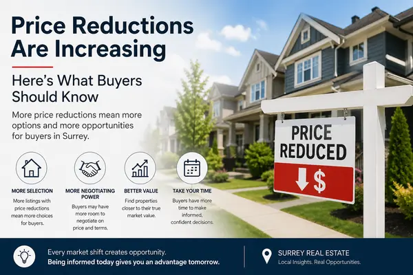 feature image of Price Reductions Are Increasing — What Buyers Should Know in Surrey (2026)
