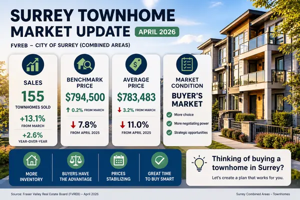 feature image of Is It a Good Time to Buy a Townhome in Surrey Right Now? (April 2026 Market Update)
