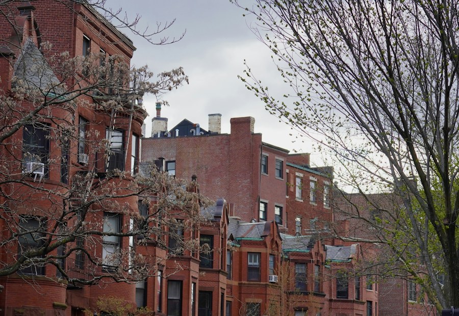 Historic brick row houses in a Greater Boston neighborhood