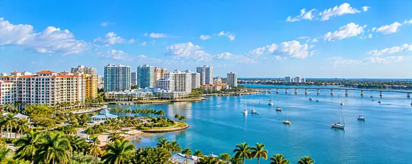 Sunlit Tropical Waterfront Skyline