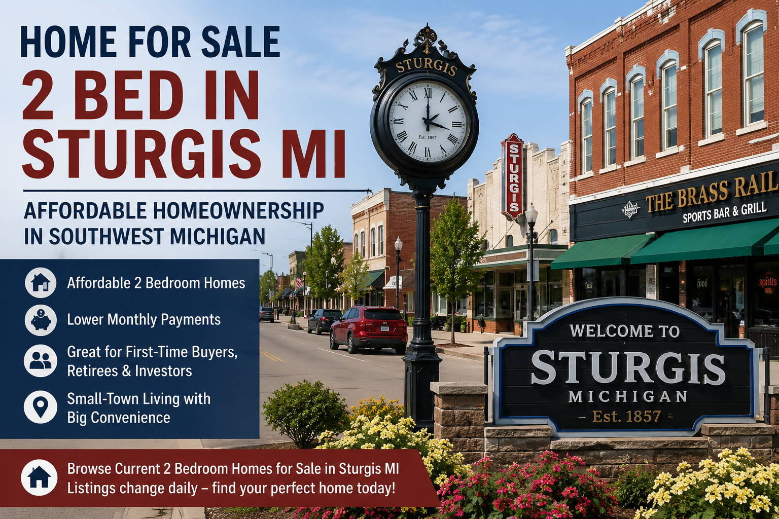 home for sale 2 bed in sturgis mi