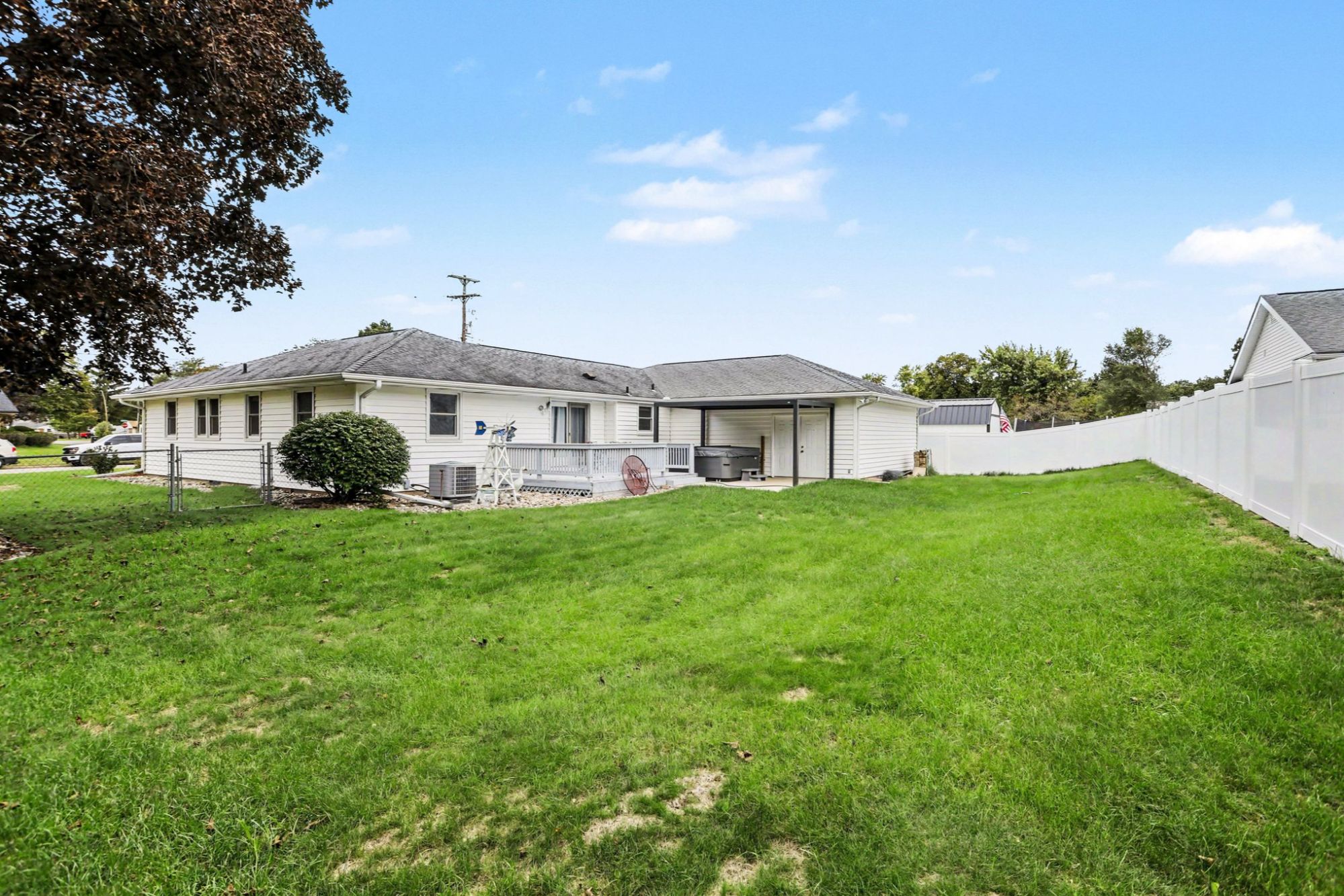 Fenced backyard at 5215 Grosse Pointe Street