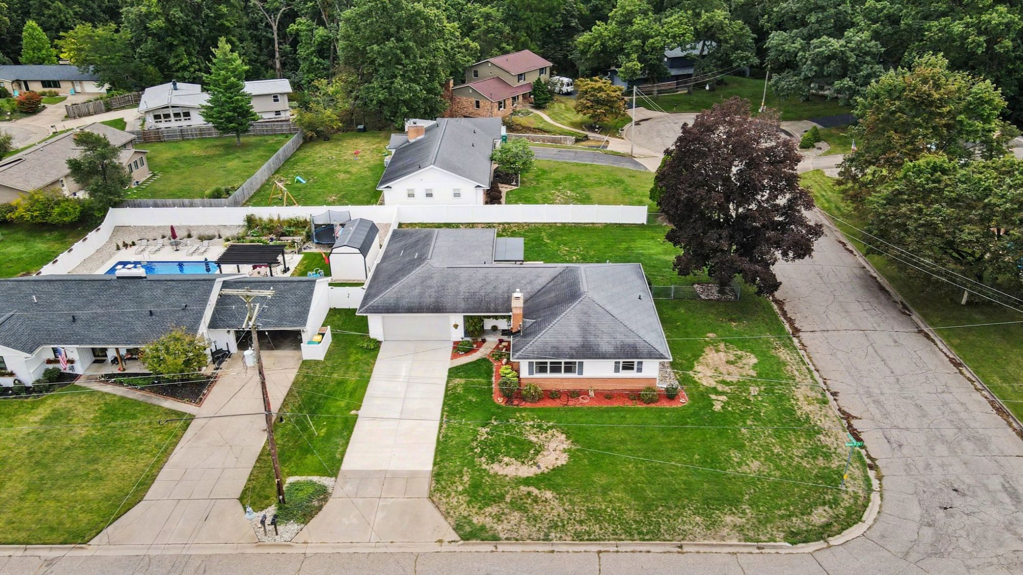 Aerial view of 5215 Grosse Pointe Street Portage Michigan
