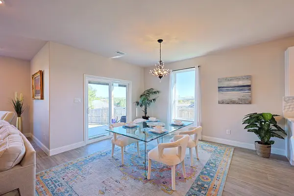 Dinning room open to patio seating