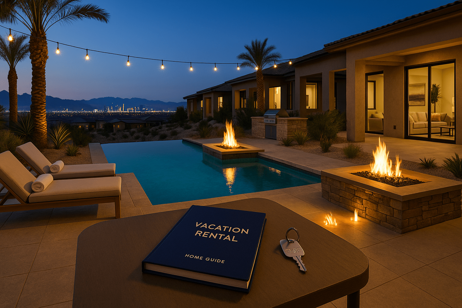 Enterprise Nevada vacation homes including luxury short-term rentals, Airbnb properties, and investment homes near Las Vegas Strip with pools and desert views