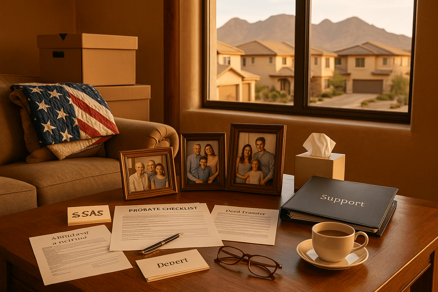 Enterprise Nevada estate home with family memories and inheritance considerations including probate process, legal requirements, and emotional support for selling parents home