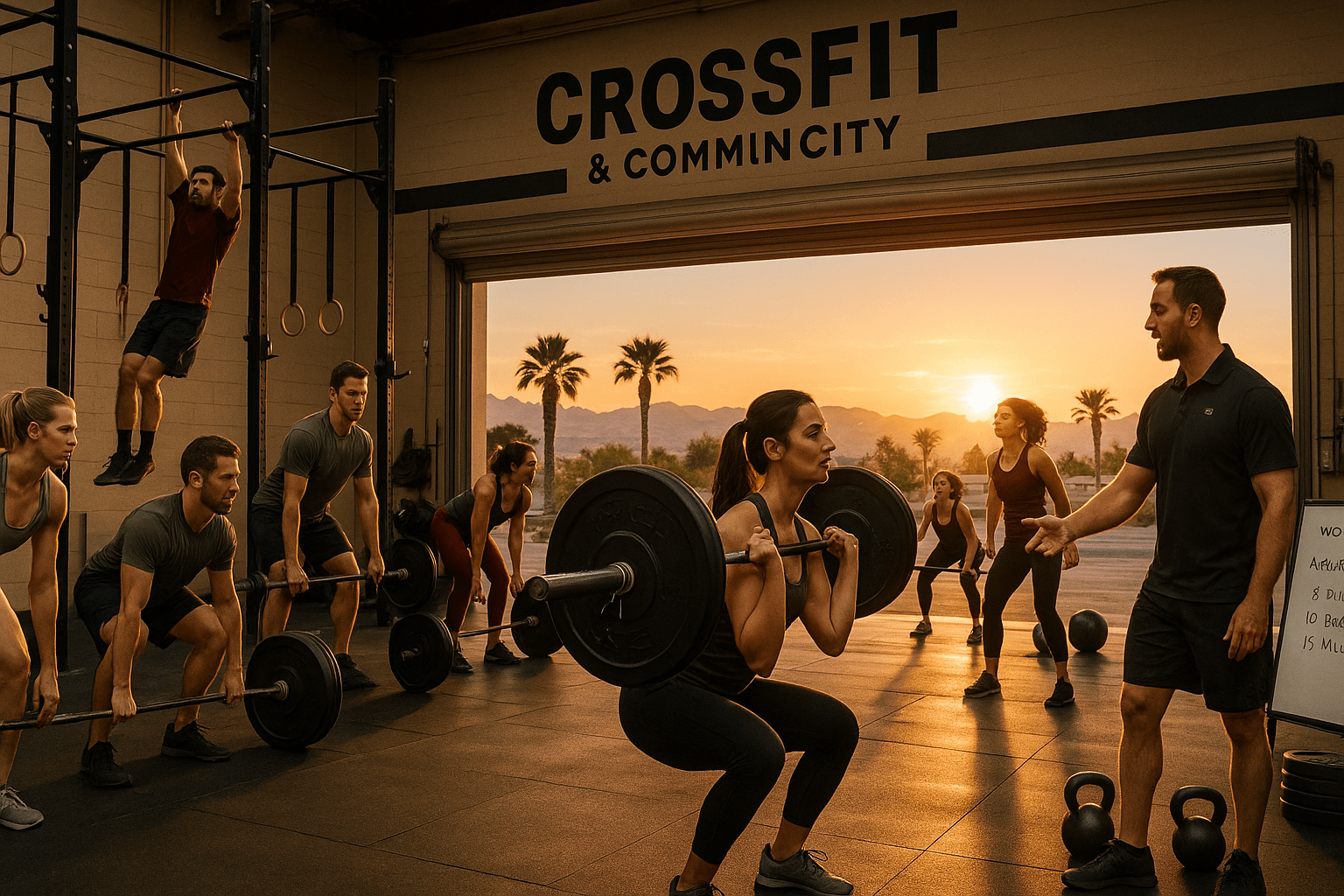 Enterprise Nevada CrossFit gyms featuring functional fitness training, community boxes, WOD programs, Southwest Las Vegas CrossFit community, and professional coaching excellence