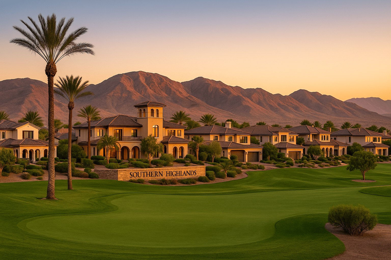 Southern Highlands Enterprise Nevada master-planned community featuring golf course luxury homes and desert mountain views
