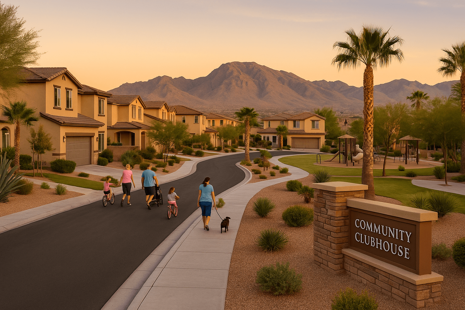 Enterprise Nevada suburban neighborhoods featuring modern homes master-planned communities with mountain views and family-friendly lifestyle for relocating families