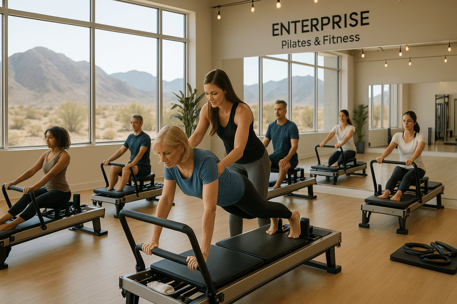 Enterprise Nevada pilates studios featuring reformer pilates classes fitness centers strength training and professional instruction environments