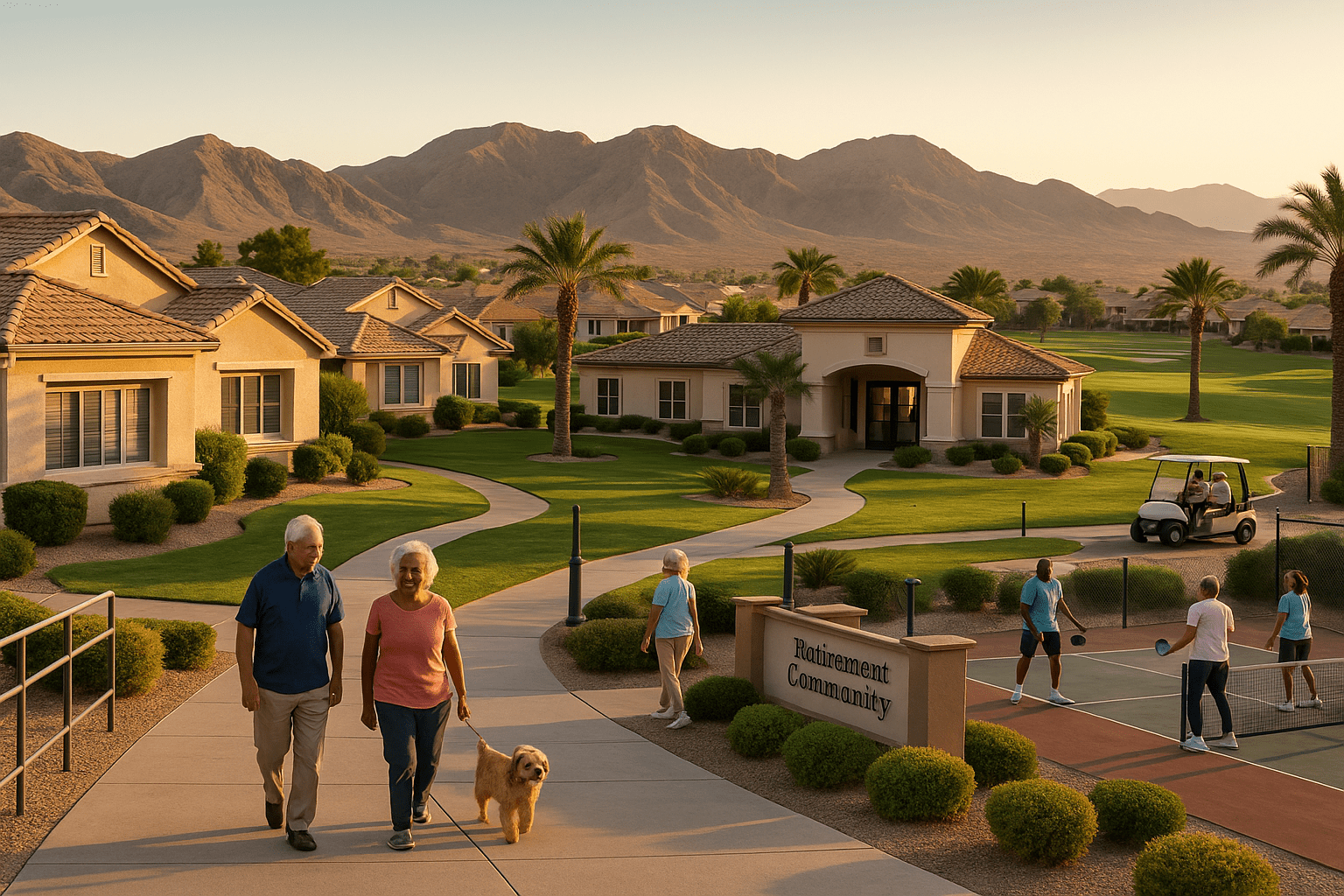 Enterprise Nevada retirement community featuring senior-friendly neighborhoods master-planned communities with golf courses recreational facilities and peaceful suburban lifestyle