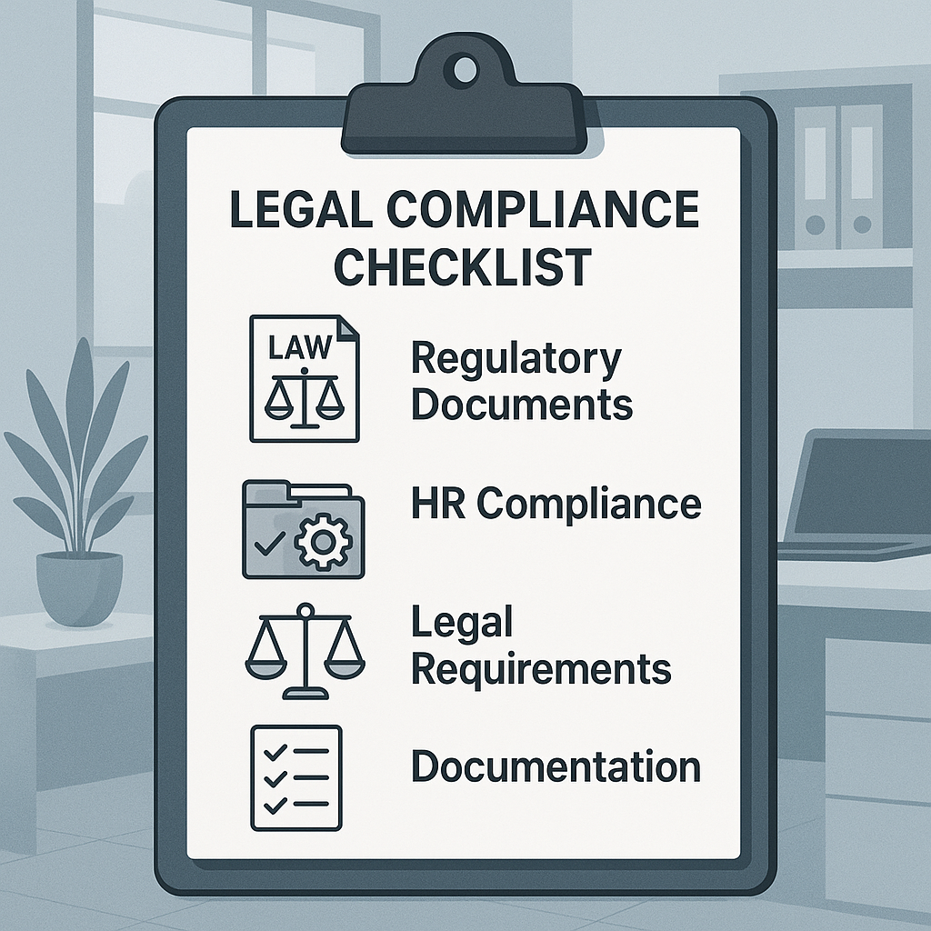 Employee housing benefit compliance guide infographic with legal requirements and documentation checklist
