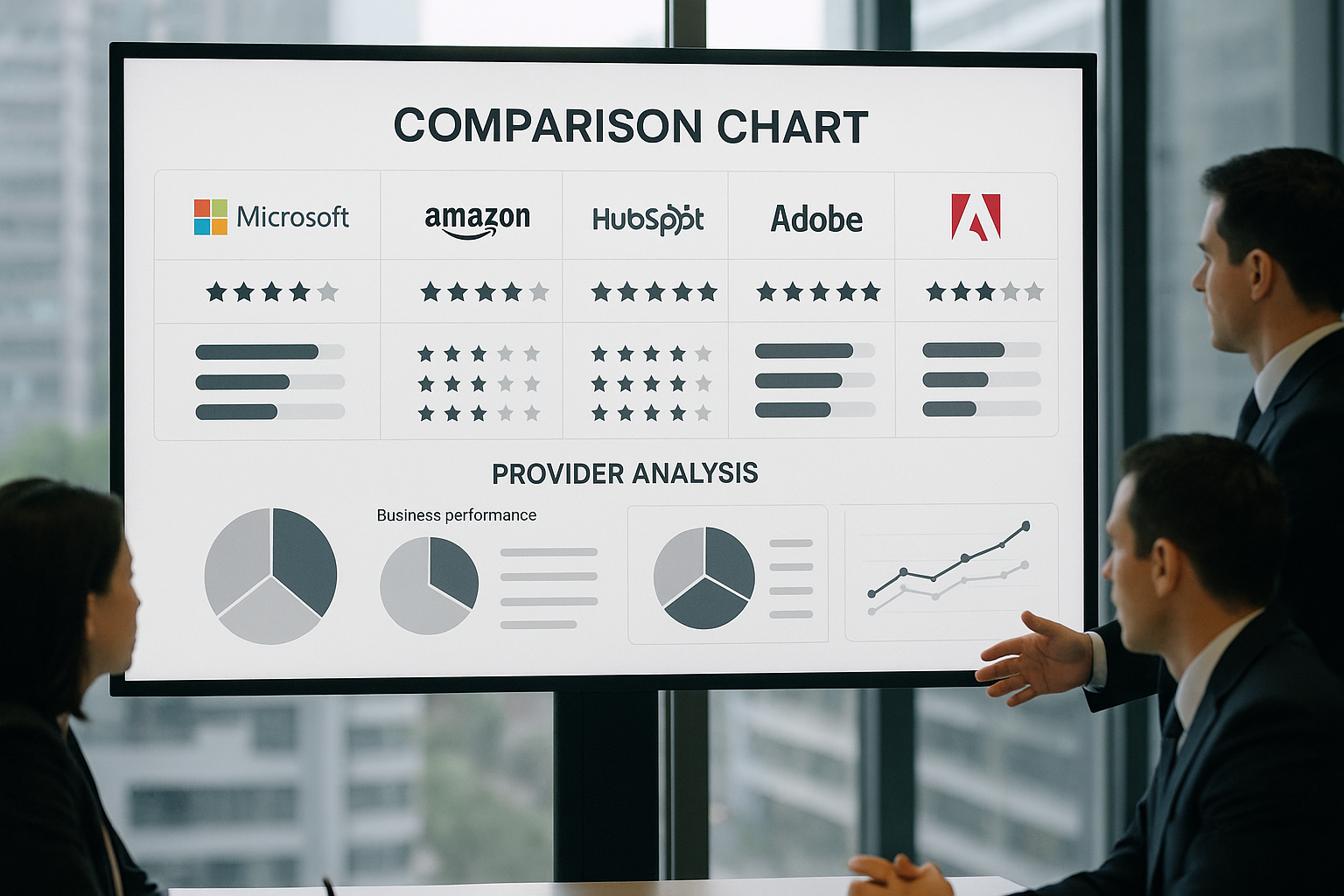 Provider comparison chart showing employee real estate benefits companies analysis