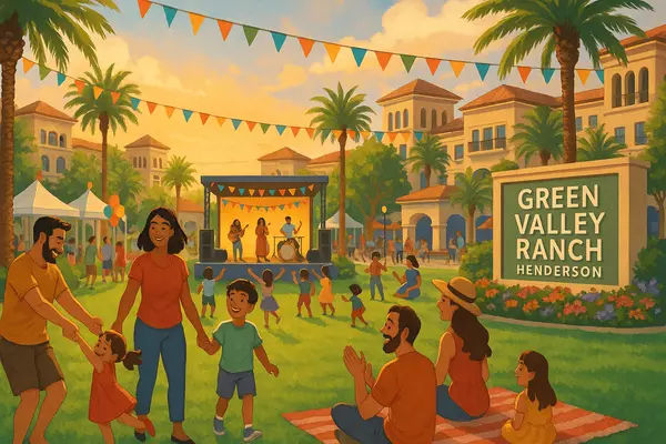 Green Valley Ranch Henderson community culture featuring resort lifestyle, family events, District activities, and residents enjoying integrated shopping and amenity convenience