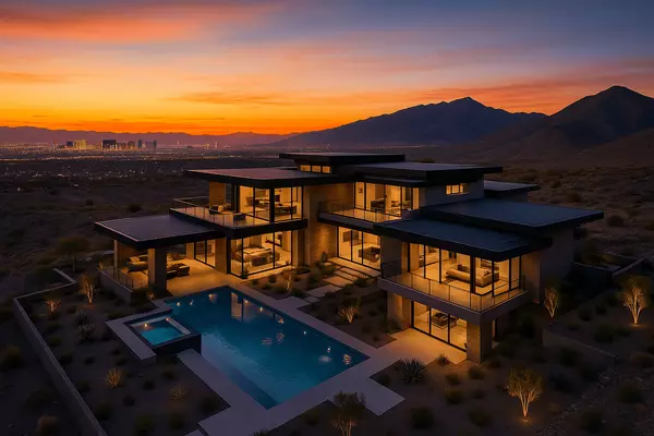 Obsidian at Roma Hills by Blue Heron featuring ultra-luxury modern estates, Las Vegas Strip views, contemporary architecture, and pinnacle luxury living experiences