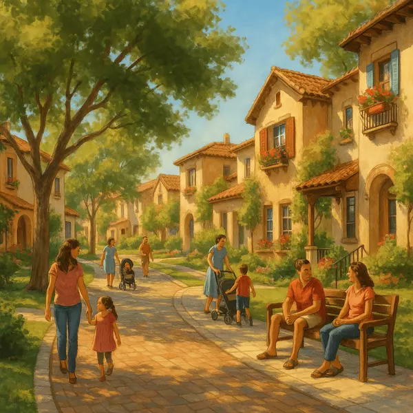 Meridiana Seven Hills Henderson family community culture featuring established Italian charm, neighborhood character, and residents enjoying authentic Mediterranean lifestyle at accessible luxury pricing