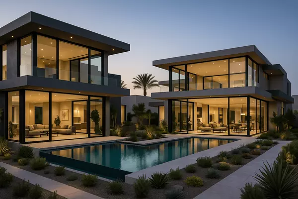 Blue Heron modern luxury homes featuring floor-to-ceiling windows, indoor-outdoor living integration, contemporary design elements, and cutting-edge architectural innovation