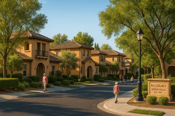 Palermo Seven Hills established community featuring 1997 development, mature landscaping, neighborhood stability, and Italian architectural character within Henderson Nevada