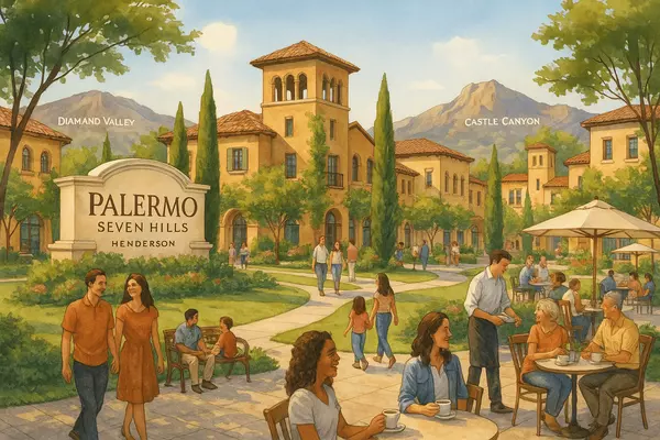 Palermo Seven Hills Henderson community culture featuring established Italian charm, quality living, Diamond Valley and Castle Canyon streets, and authentic community atmosphere
