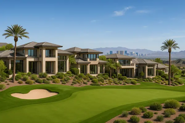 Anthem Country Club luxury custom homes ranging 1,200-10,000+ square feet with championship golf course views, Las Vegas Strip vistas, and Black Mountain positioning