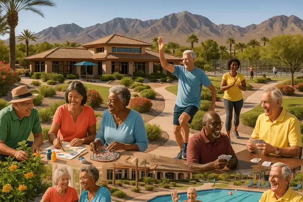 Sun City MacDonald Ranch active adult community culture featuring Del Webb 55+ social activities, clubs, community programming, and comprehensive lifestyle in Henderson Nevada