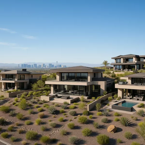 Canyons at MacDonald Ranch luxury modern homes ranging 2,000-10,000 square feet featuring contemporary architecture, Las Vegas Strip views, and cutting-edge design innovation