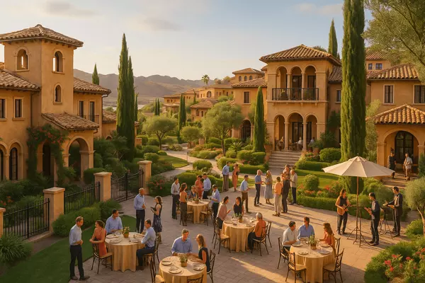 Tremezzo Lake Las Vegas gathering featuring luxury community events, exclusive Italian Tuscan lifestyle, gated hillside positioning, and resort-quality programming in Nevada