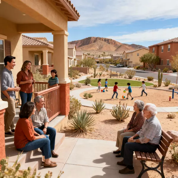 Black Mountain community culture featuring established residents, tight-knit neighbors, authentic family atmosphere, and genuine community connections in Henderson Nevada