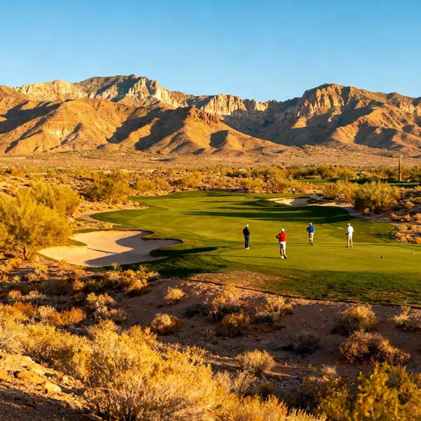 Chimera Golf Club championship course featuring desert landscape, Ted Robinson design, and comprehensive recreational golf supporting Tuscany Village Italian lifestyle