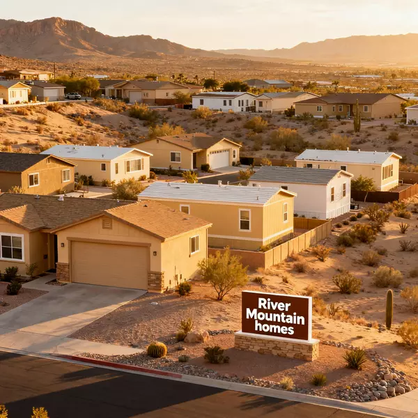 River Mountain homes featuring diverse options including single-family houses, manufactured homes, custom estates from 800-7,000+ square feet with rural desert accessibility