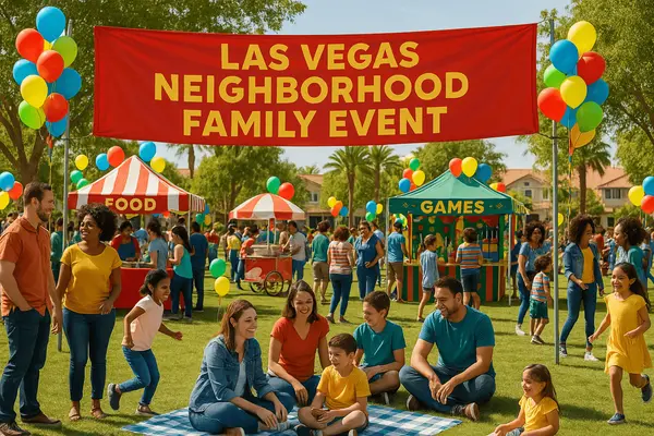 Enterprise Las Vegas community culture featuring family events, neighborhood gatherings, and residents connecting through shared community values and activities