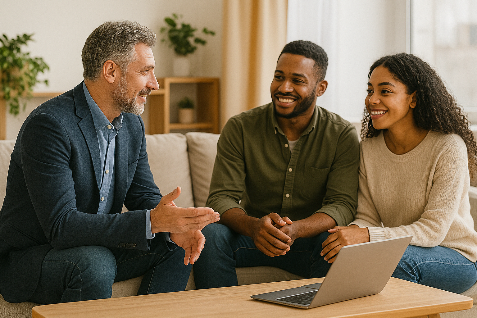 Home buyer researching answers to real estate questions on a laptop in a modern Ontario home