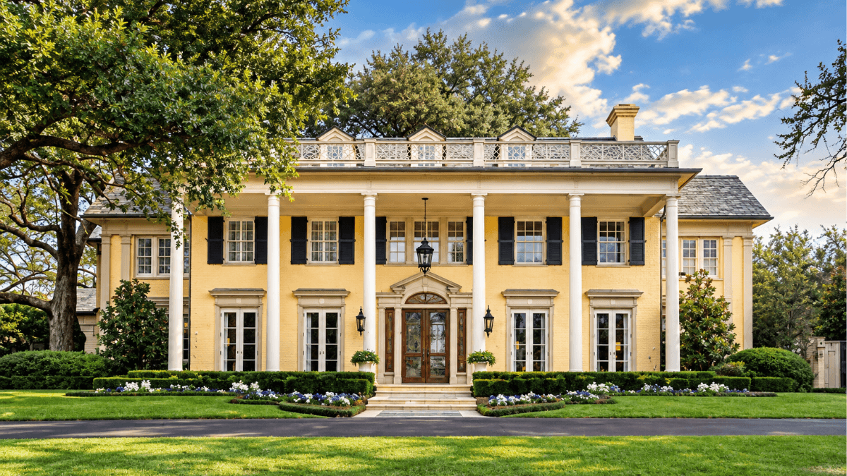 Historic Dallas home with classic architecture and mature landscaping, representing preservation, redevelopment and changing neighborhood character in Dallas