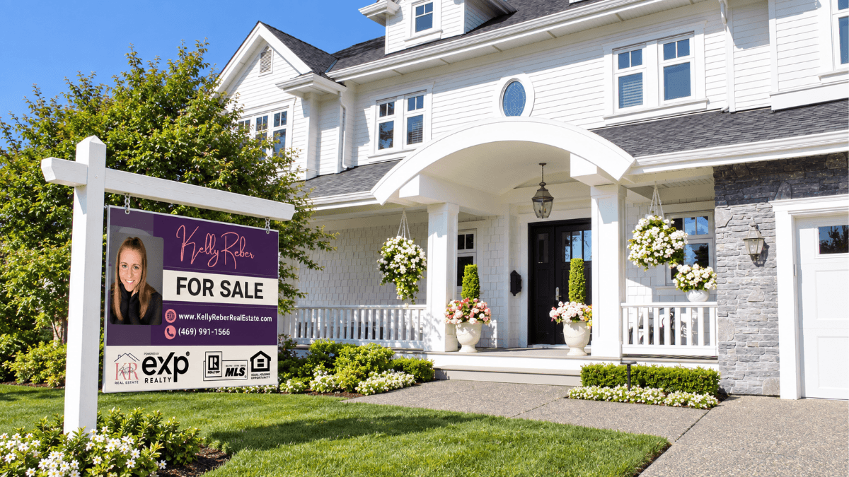 North Dallas home with Kelly Reber Real Estate for sale sign, illustrating a shifting local housing market where inventory, buyer demand, pricing and presentation are changing across Richardson, Plano and North Dallas
