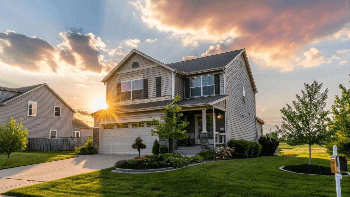 Dallas-area suburban home at sunset, representing seller financing as an alternative selling strategy for North Texas homeowners considering flexible buyer financing options