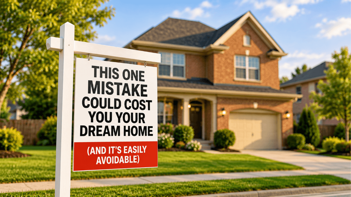 Real estate warning sign in front of a Dallas-area home highlighting the costly buyer mistake of hesitating too long and missing the right property in a competitive North Texas market