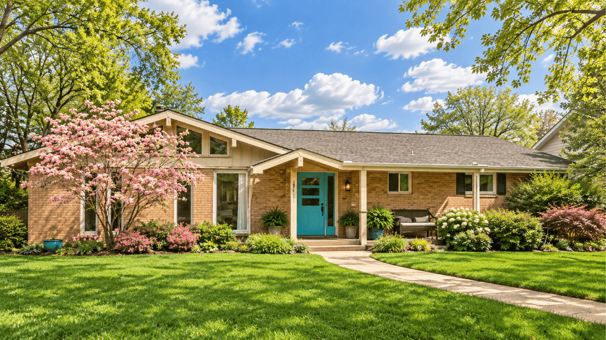 Mid-century modern home in North Dallas with clean architectural lines and mature landscaping, illustrating how distinctive design can drive buyer demand and resale value in neighborhoods like Richardson, Prestonwood, Lakewood and West Plano
