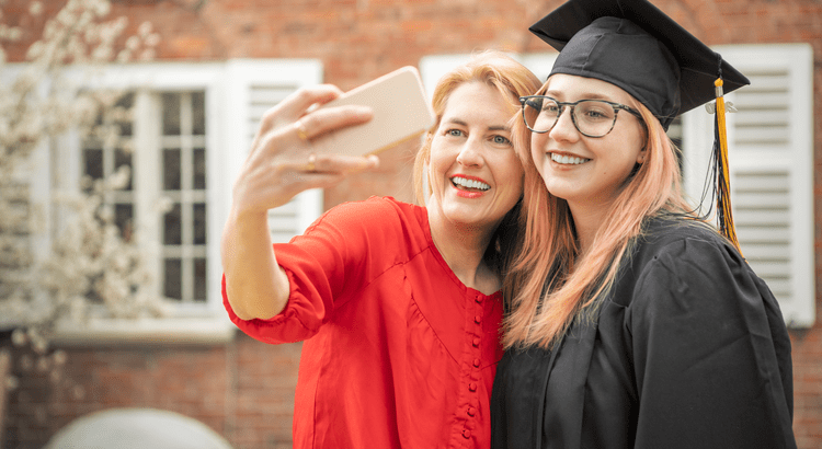 Parents celebrating a graduate while discussing how home equity can help younger generations buy a home in North San Diego County – Guidance by Patty Villanueva, Realtor