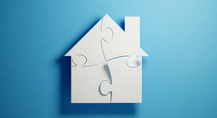 Puzzle-piece house representing the four types of housing markets in 2026.