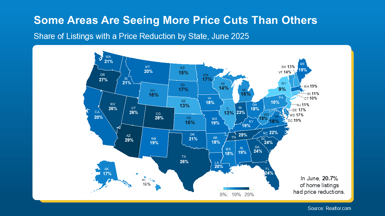 Map highlighting home price cuts across the U.S., showing how overpricing risks impact sellers in San Diego County, including Vista, Fallbrook, Oceanside, Bonsall, Escondido, and San Marcos.